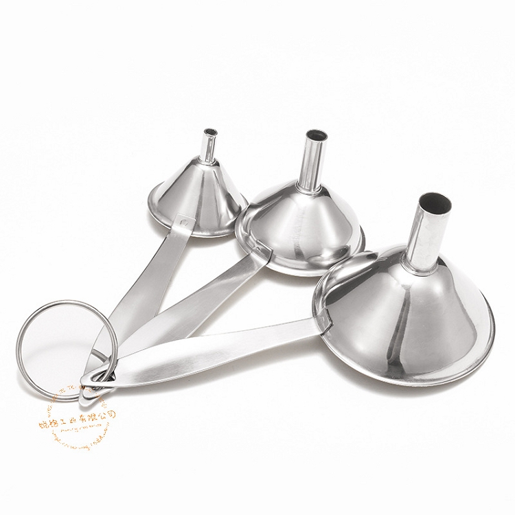 Set of 3 Stainless Steel Funnel Strainer Hopper with Handles 3 Sizes Transferring Liquid Fluid Dry Ingredients Powder
