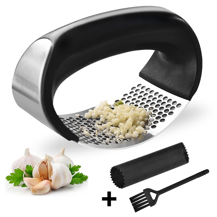 3 in 1 setpeeler crusher good grip soft plastic handled Garlic press stainless steel kitchen