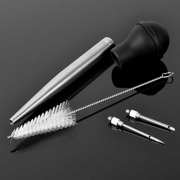30ml Turkey Baster Set With Injection Needle Cleaning Brush For Meat BBQ Food Flavour Baster Syringe Tube Pipe