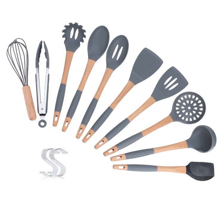 10 Pieces Silicone Cooking Tools Cookware Stainless Steel Kitchen Utensils