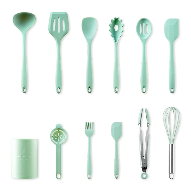 Amazon hot sale silicone kitchenware ten piece set non-stick silicone shovel spoon kitchen tool