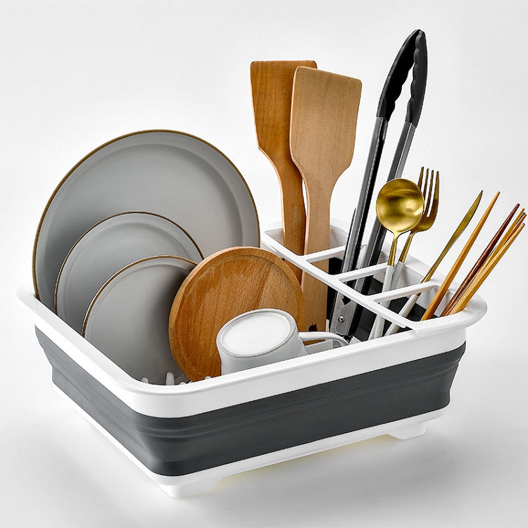 Silicone Colanders Kitchen Organizer Storage Folding Collapsible Cutting Board Sink Drain Basket Kitchen