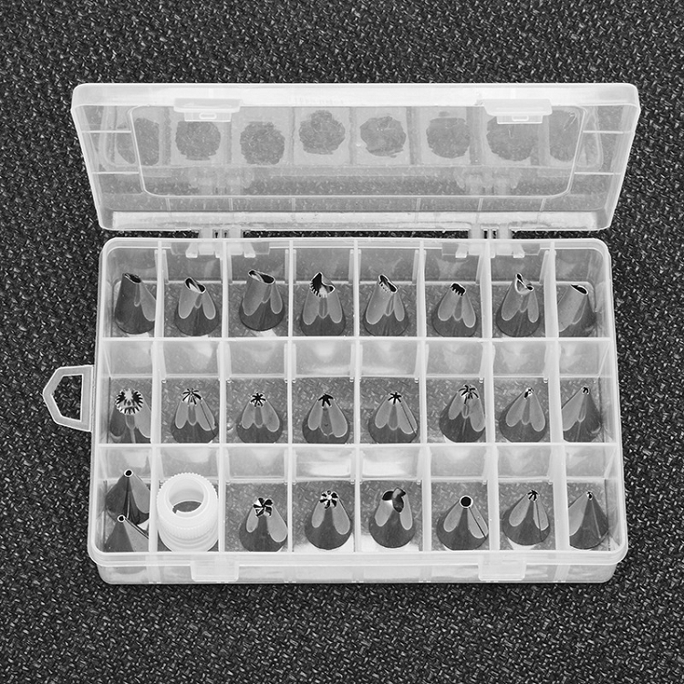 24 Compartments Adjustable Plastic Electronics Parts Gadgets Tool Storage Box with dividers