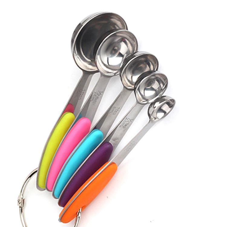 Custom stainless steel baking tools 5-piece set, multicolored measuring cups, insulation pads