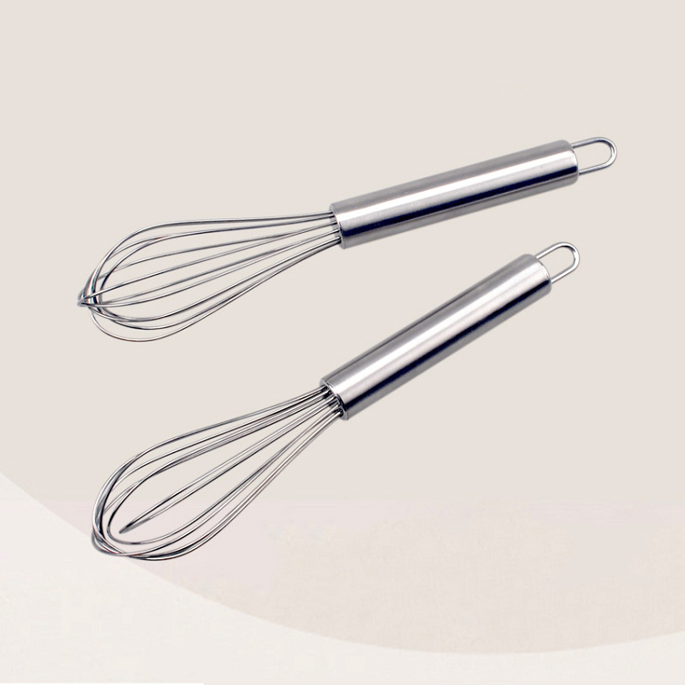 Stainless Steel Portable Egg Beater Egg Stand Mixer Wire Whisk Flat Egg Beater