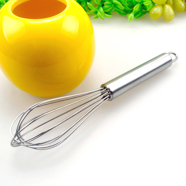 Stainless Steel Portable Egg Beater Egg Stand Mixer Wire Whisk Flat Egg Beater