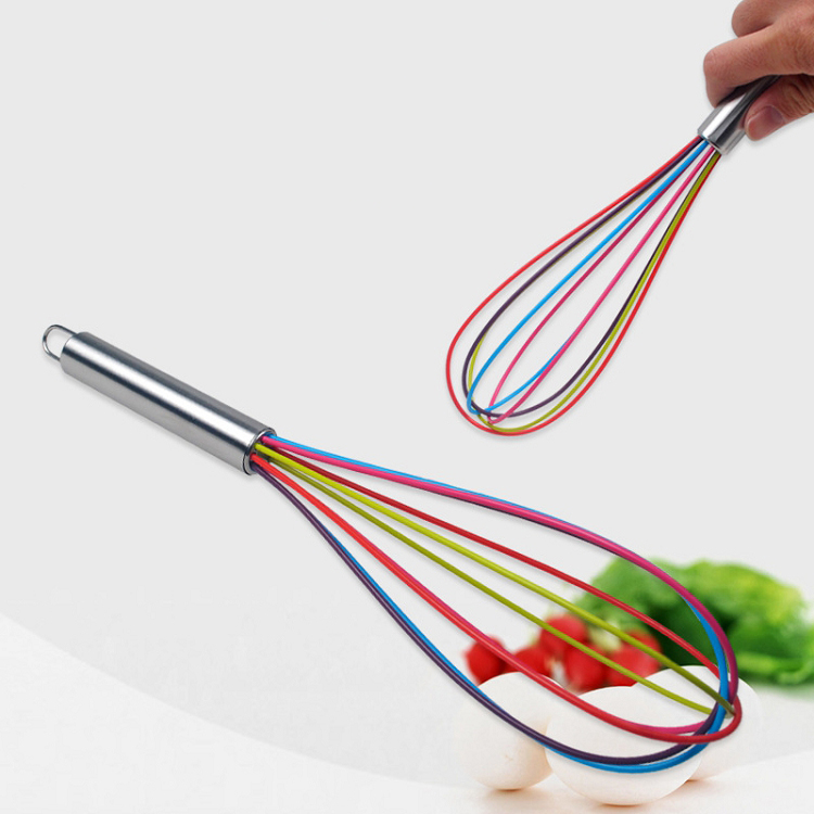 10 inch whisks with hollow steel handle and silicone wires