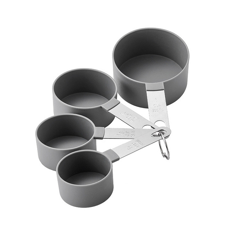 8 Pieces Measuring Cups And Spoons Set Nesting Measure Cups With Stainless Steel Handle