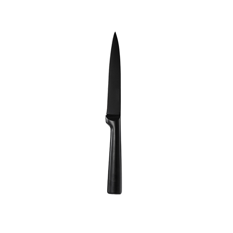 knife holder, stainless steel, all-painted, black blade, non-stick kitchen knife set, black knife six-piece set