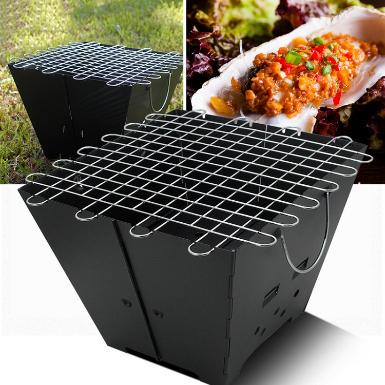 Amazon hot sale Portable Folding Barbecue Grill Stainless Steel Charcoal Grill for Outdoor Grilling Camping Picnics Party