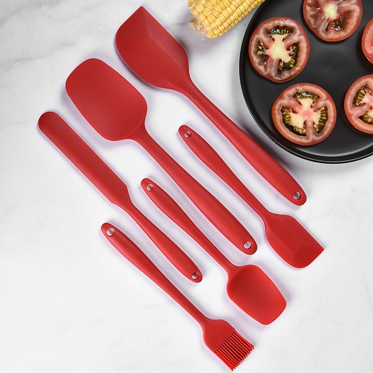 6pcs/set Silicone Spatula Sets Candy Color Cooking Tools Set Non-stick Cooking Spoon Pot Brush Spatula Ladle Egg Beaters