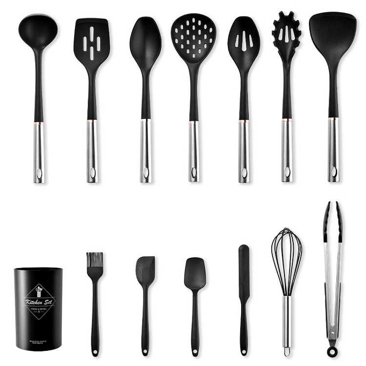 nylon kitchen utensil kitchen accessories set with plastic standing holder