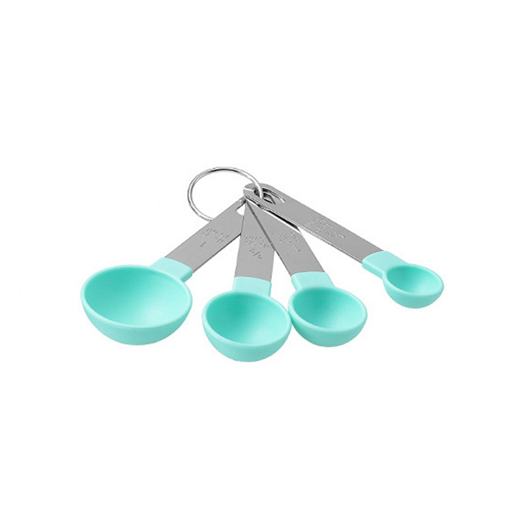 Stainless steel handle measuring cup 8pcsset plastic measuring spoon baking set kitchen gadget measuring spoon