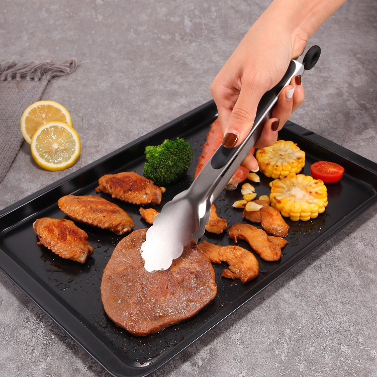 Stainless Steel Food Tongs Salad Service Tongs BBQ Tools Bread Clip