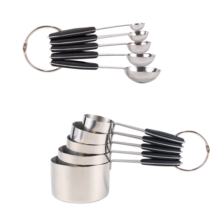 Kitchen Measuring Tools Mirror polished Stainless Steel 10pcs Measuring Cup Spoon Sets