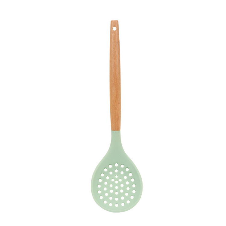 Amazon Hot selling names of cooking tool kitchen utensil silicone wood kitchen skimmer ladle