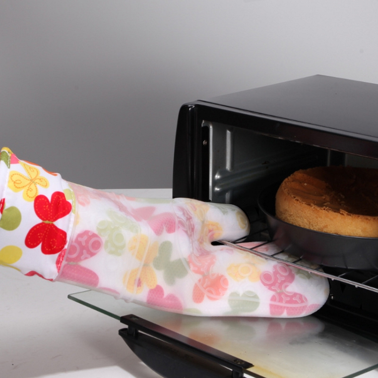 Non-slip thick rubber kitchen cotton pastry baking tools heat-resistant microwave oven mitts