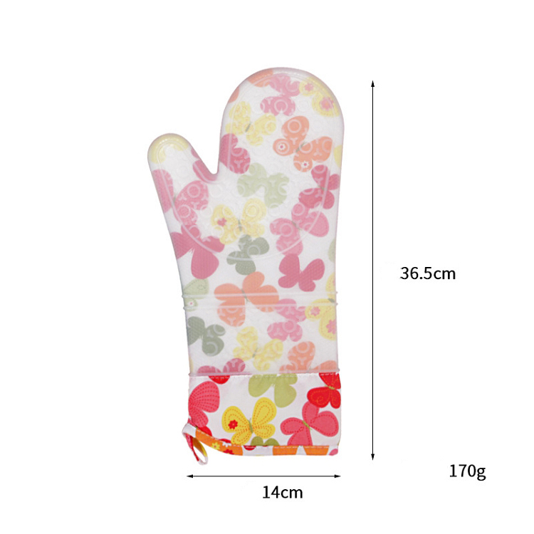 Non-slip thick rubber kitchen cotton pastry baking tools heat-resistant microwave oven mitts