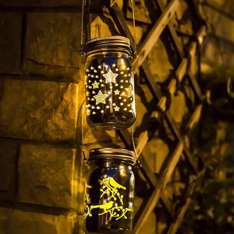 Solar lamp Outdoor patio LED Home decoration Hanging lamp waterproof garden landscape atmosphere lamp Mason jar lamp