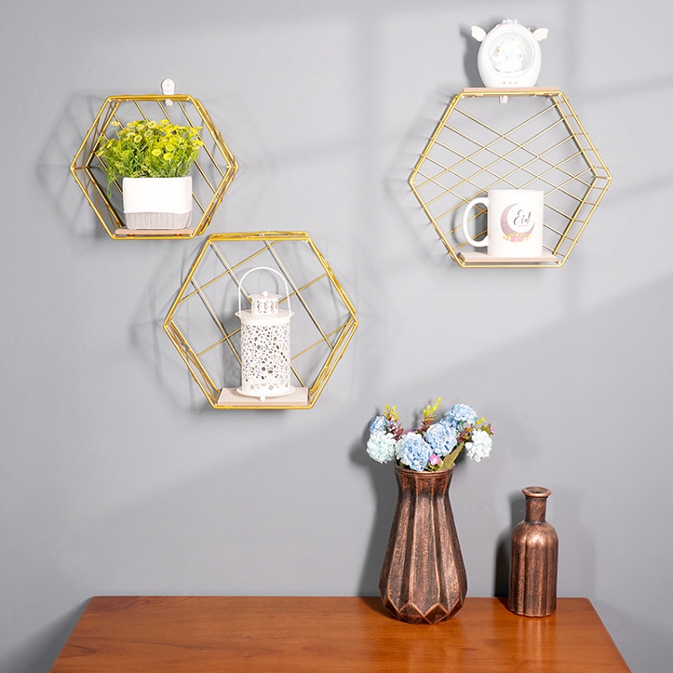 Nordic creative combination wall shelf simple living room, study, bedroom decorate INS wind decoration pendant nail-free
