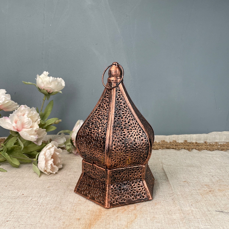 New antique antique incense burner creative iron lantern shaped candlestick Ramadan Eid decoration decoration