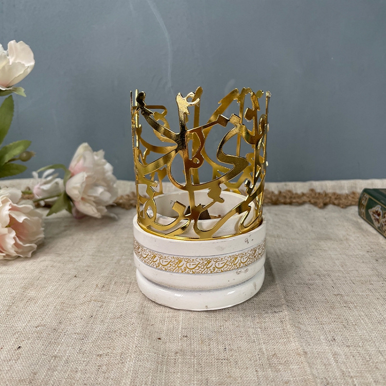 The new Arab creative aromatherapy burner electroplated gold Muslim aromatherapy burner set home decoration ornaments cross border