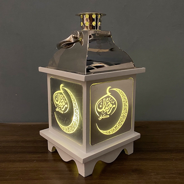 New Ramadan wind lantern Eid led lanterns wooden acrylic decorative lights manufacturers