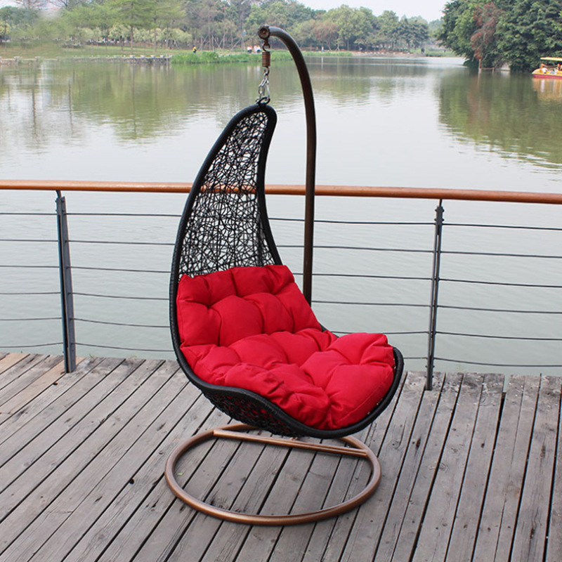 Unique egg shape outdoor single seat hanging garden swing ORW-1005A
