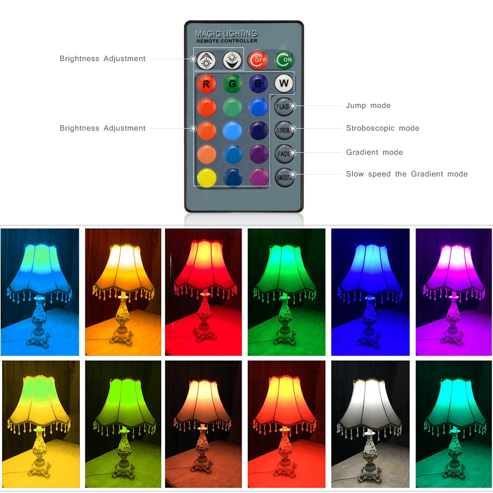 LED Bulb Lamp Rgb Colorful Energy-Saving Lamp Can Be Remotely Changed Color e27 Large Screw Port 3w 9w Car Aluminum Bulb 27rgb Input Voltage 12 (V) Luminous Flux 180 Lm-550lm (Lm) Light