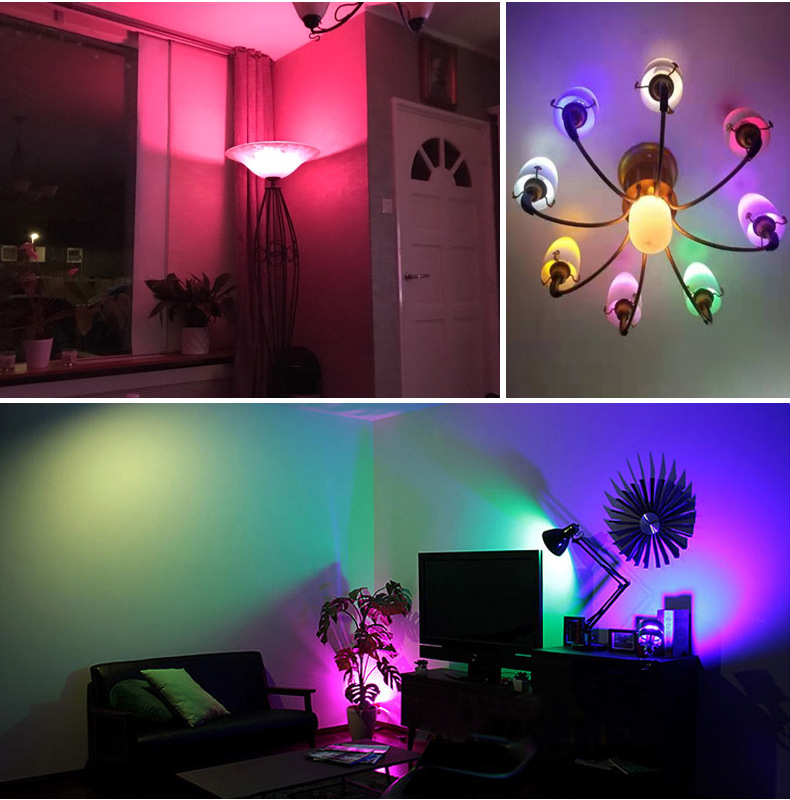 LED Bulb Lamp Rgb Colorful Energy-Saving Lamp Can Be Remotely Changed Color e27 Large Screw Port 3w 9w Car Aluminum Bulb 27rgb Input Voltage 12 (V) Luminous Flux 180 Lm-550lm (Lm) Light