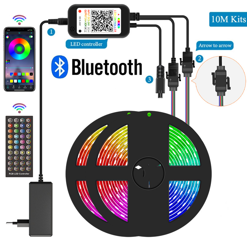 New LED light strip 5050 Bluetooth light strip set 20 meters per set Bluetooth control Colorful RGB light strip input voltage 12 (V) LED