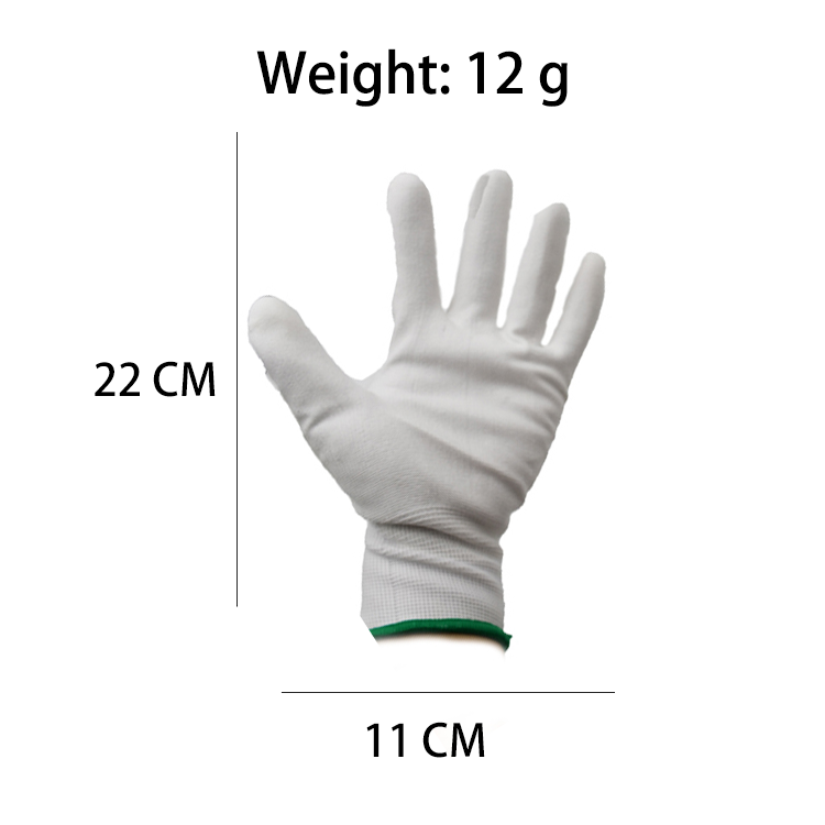 SH-003 Anti Slip Polyester Pu White Anti-Static Working Glove