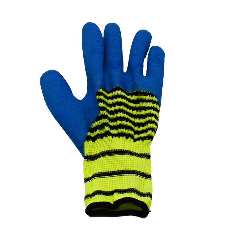 SH-008  Polyester Liner with Latex Coated Hand Protective Safety Gloves