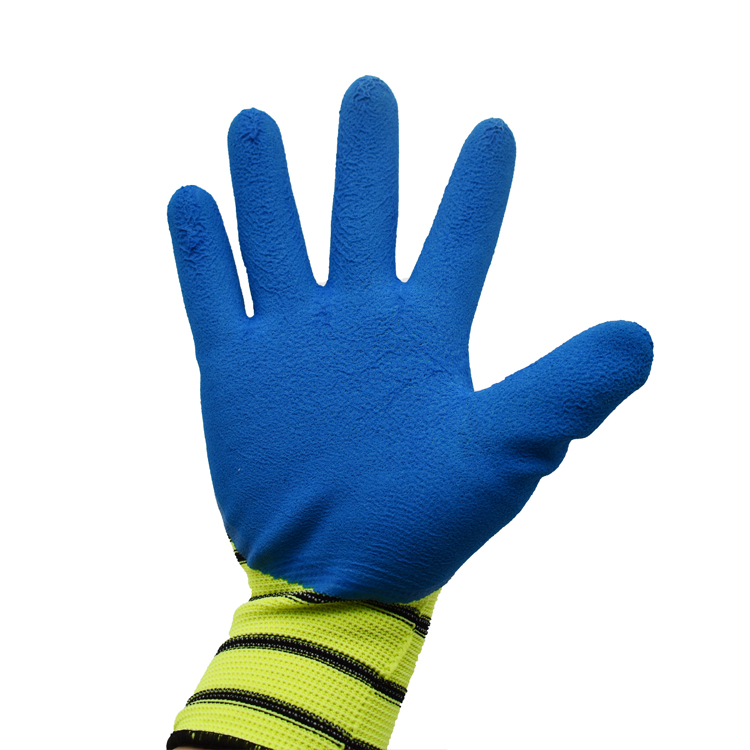 SH-008  Polyester Liner with Latex Coated Hand Protective Safety Gloves