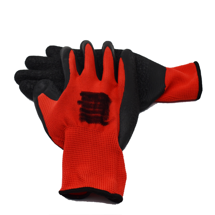 SH-012  Knitted Craft Non Slip Waterproof Nitrile Safety Glove Protection Price Industrial