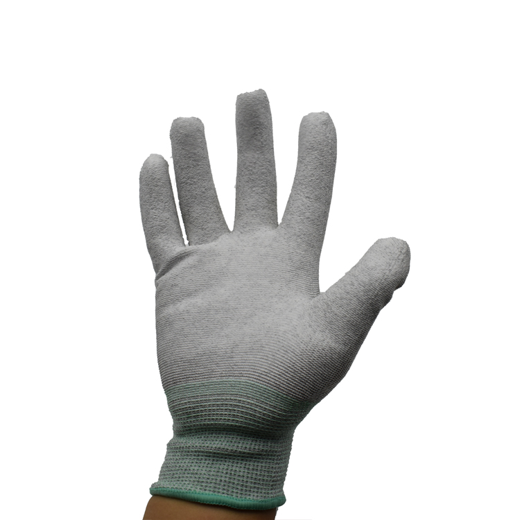 SH-013   pu coating gloves electrical safety gloves Antistatic / Esd Grey Safety Carbon Glove