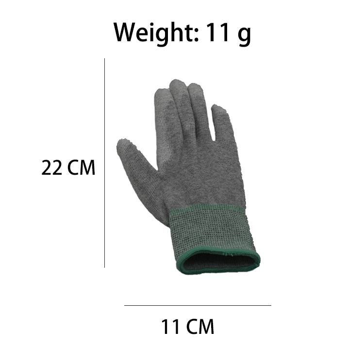 SH-013   pu coating gloves electrical safety gloves Antistatic / Esd Grey Safety Carbon Glove