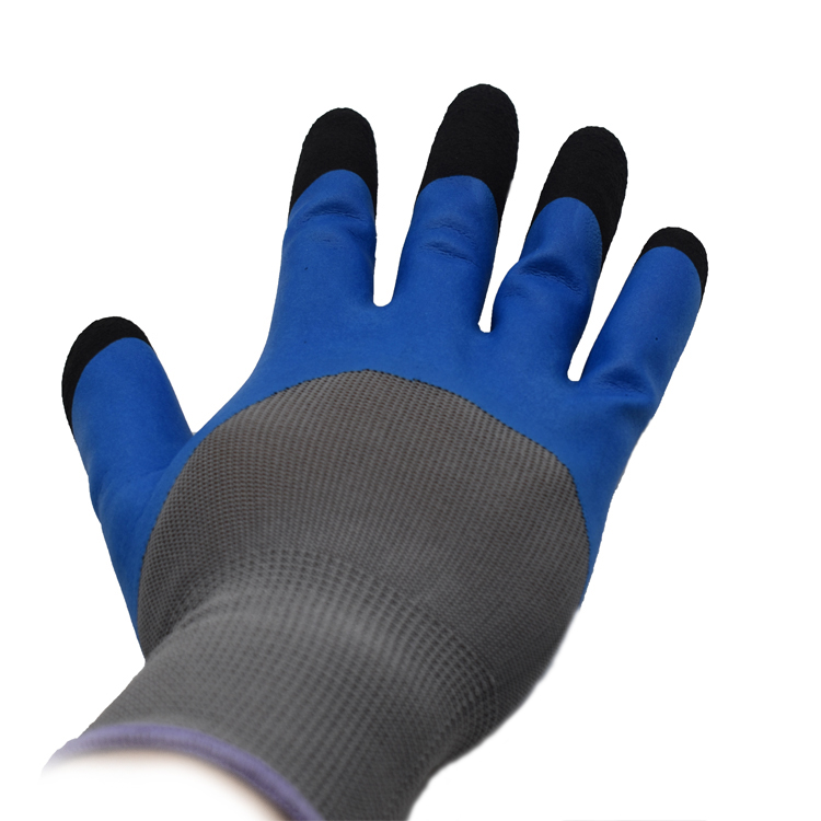 SH-016   Wholesale polyester fiber woven latex gloves