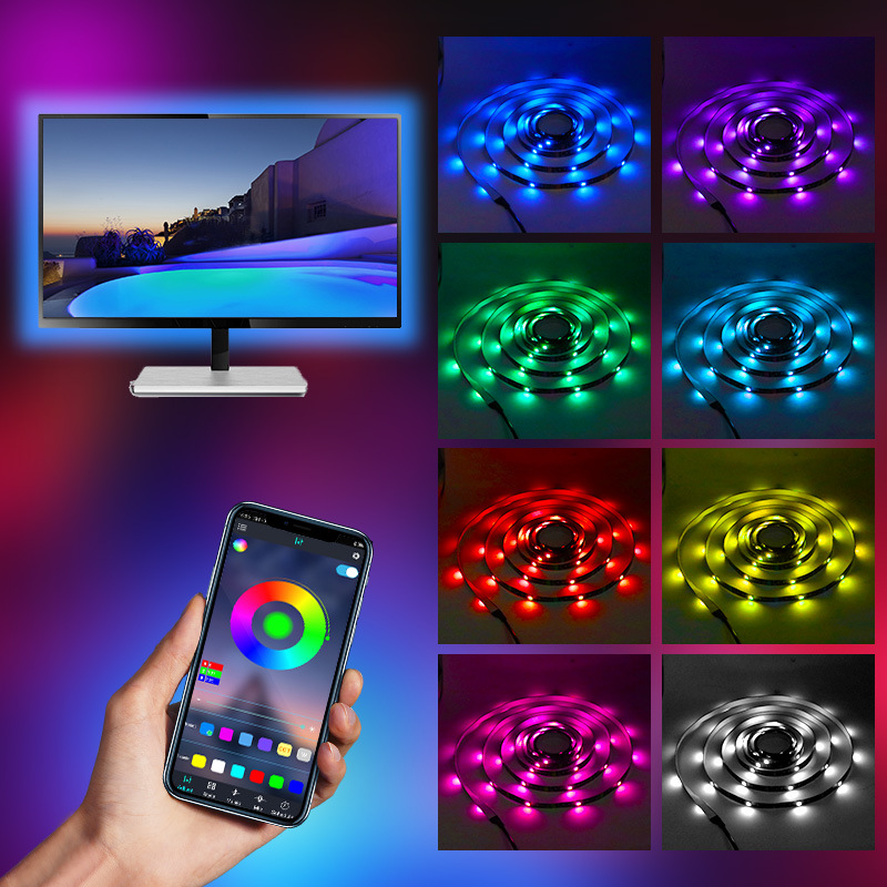 TV Background Light 5VUSBTV Light APP Control 1 Meter 18 Lights Blackboard 5050rgb Light With LED Set input voltage 5 (V) LED