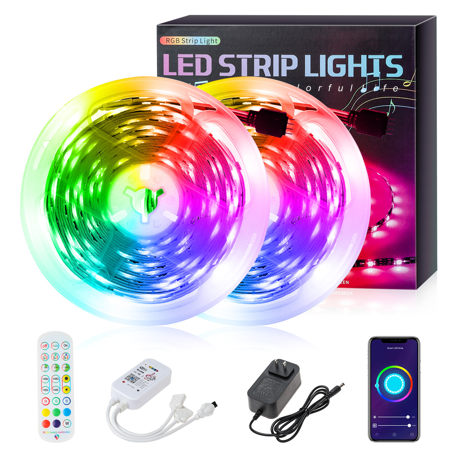 5050rgb Bare Board Music 18 Lights-m WIFI+Bluetooth Dual-Mode Light With Set Input voltage 12 (V) LED chip brand