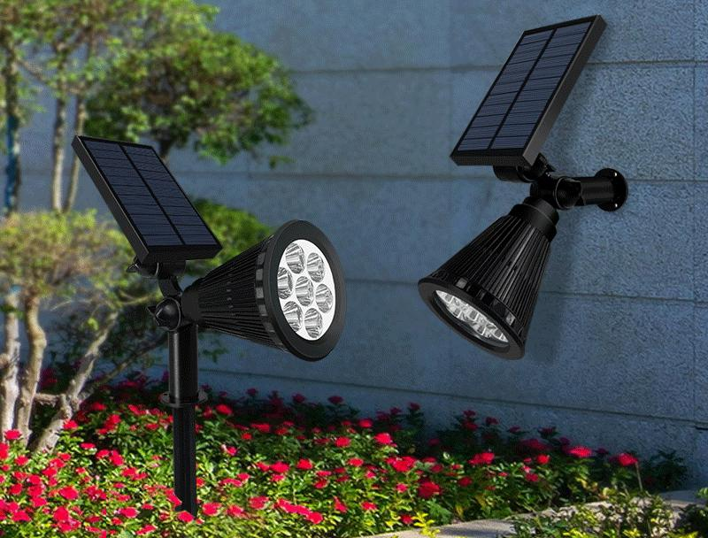 Solar Led Light Outdoor Spotlight Waterproof Light Control Inserting Floor Garden Light Adjustable Landscape Lamp