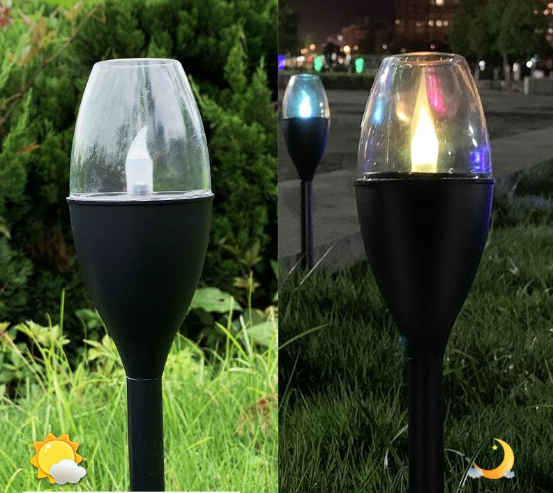 Solar Outdoor Garden Lawn Light LED Candle Street Light Garden Ground Plug Light Wine Glass Light Landscape
