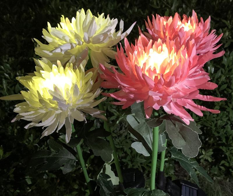 Outdoor Garden Decoration LED Flower Lights Solar Chrysanthemum Light Solar Garden Lamp