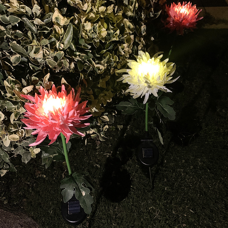 Outdoor Garden Decoration LED Flower Lights Solar Chrysanthemum Light Solar Garden Lamp