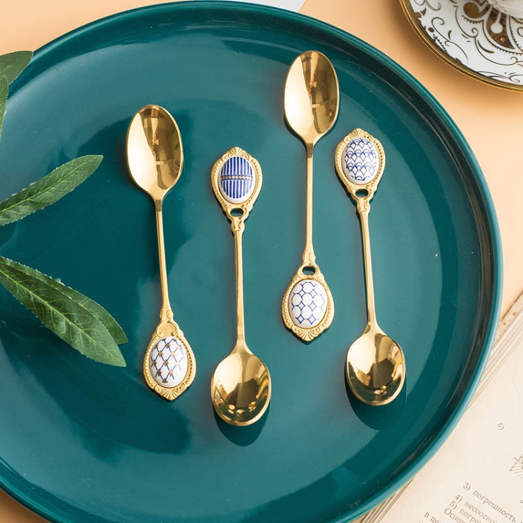 Light luxury stainless steel gold coffee spoon spoon creative stainless steel stainless steel spoon stir coffee spoon scoop of ceramics
