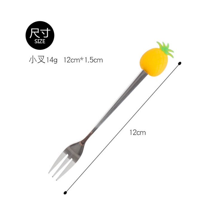 Creative fruit fork spoon coffee color fruit design stainless steel stainless steel fork contracted stainless steel mixing spoon