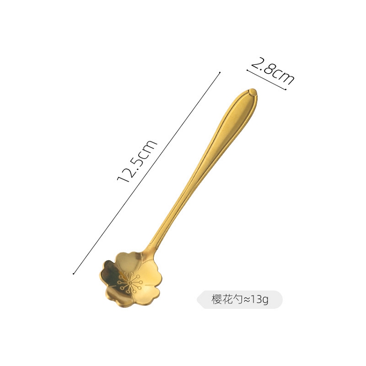 Korean spoon golden ceramic coffee spoon stainless steel 304 stainless steel spoon household web celebrity scoop ice cream