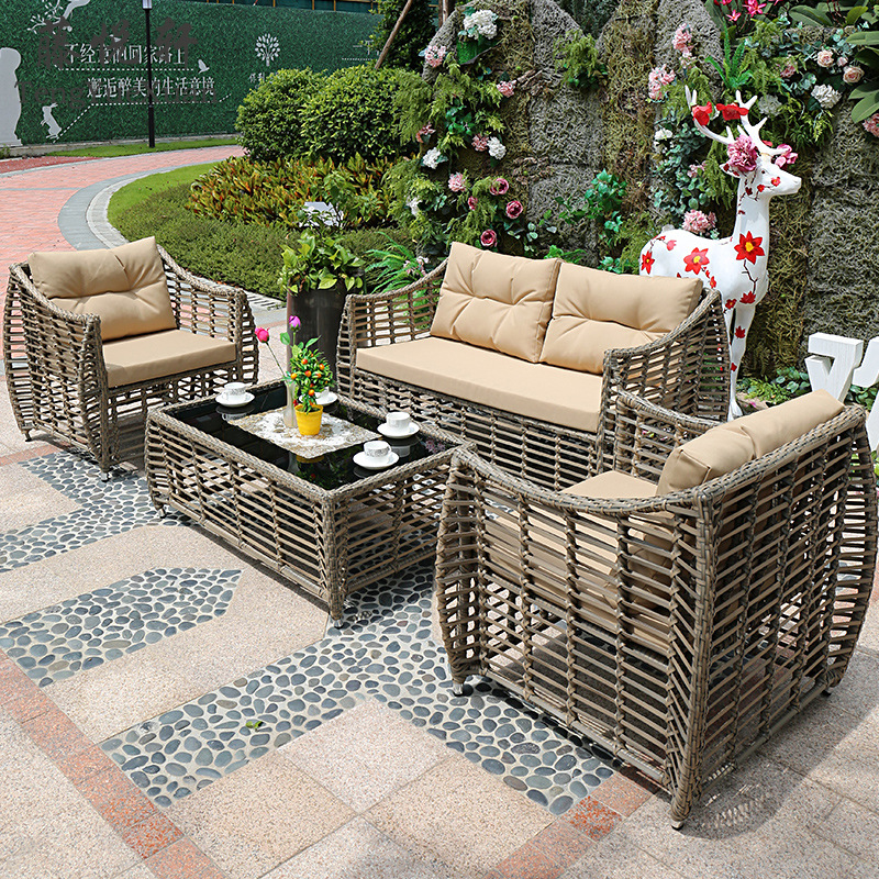 Garden furniture 3 seat outdoor rattan garden sofa