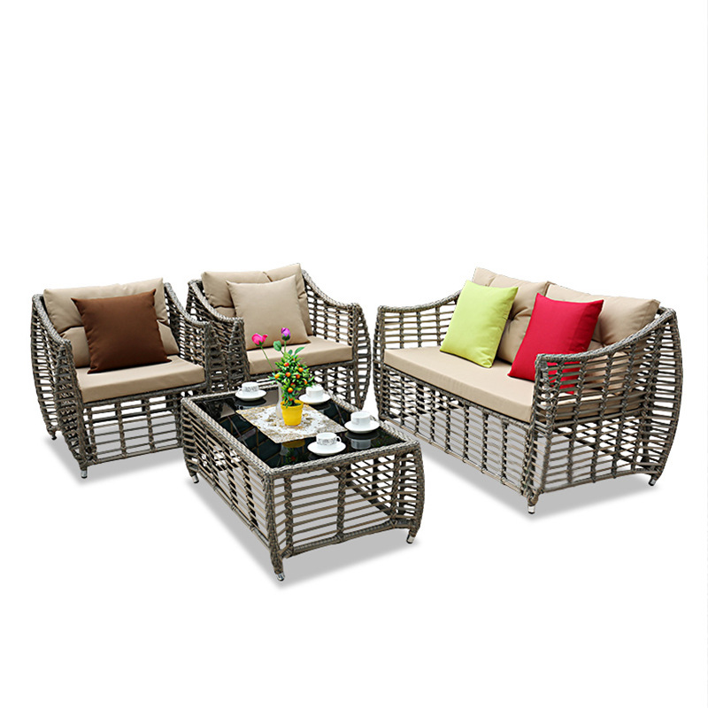 Garden furniture 3 seat outdoor rattan garden sofa