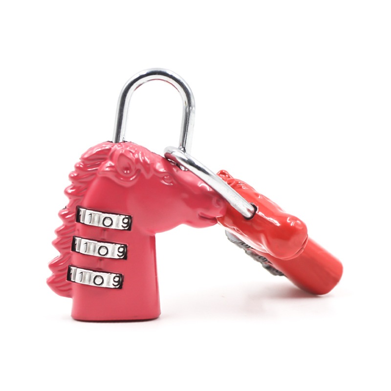 creative horsehead cartoon combination lock handbag locker diary mini combination lock hot spot